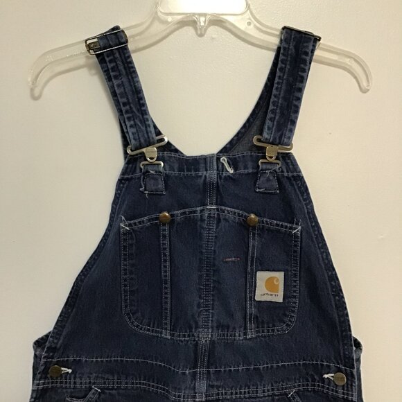 Vintage Men's Carhartt Medium Wash Overalls with Brass Hardware Size 36 x 30 - Picture 3 of 12